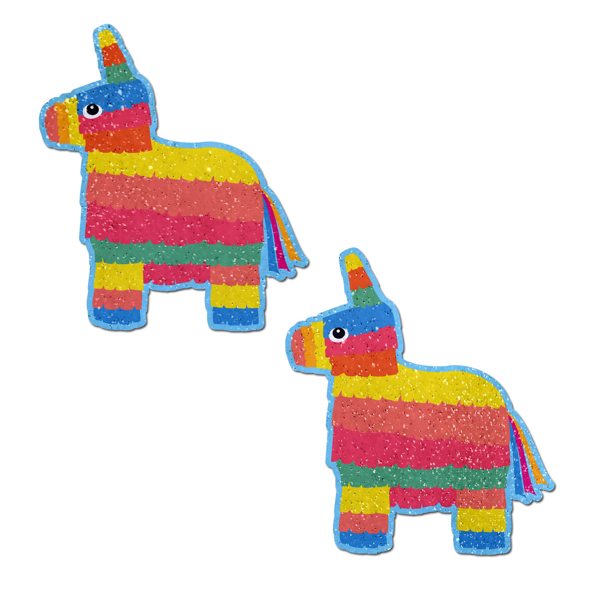 Pastease Pinata Glitter Velvet Nipple Pasties in fun pinata shape with vibrant colors for festive occasions.
