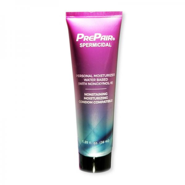 PrePair Spermicidal Lubricant 1.25 Oz Tube water-based personal moisturizer with Nonoxynol-9.
