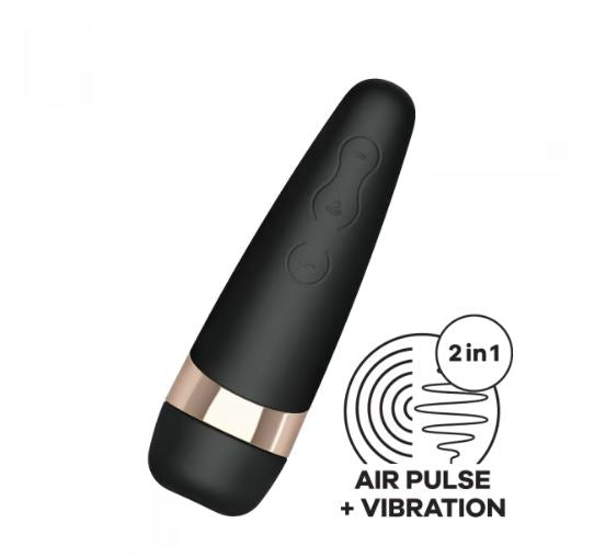 Satisfyer Pro 3 Plus Air Pulse Clitoral Vibrator Black - Image 2