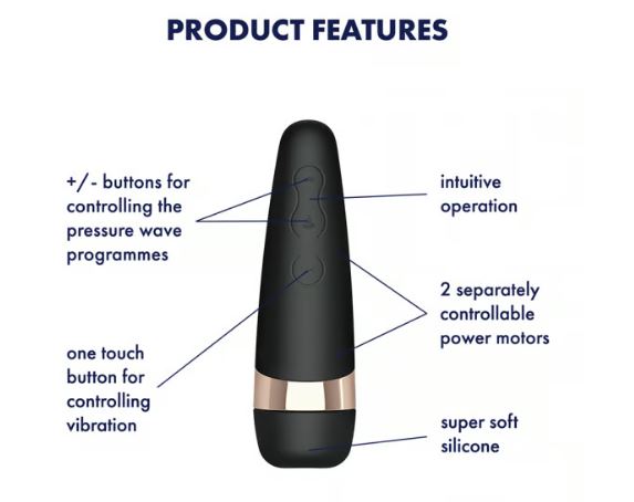 Satisfyer Pro 3 Plus Air Pulse Clitoral Vibrator Black - Image 3