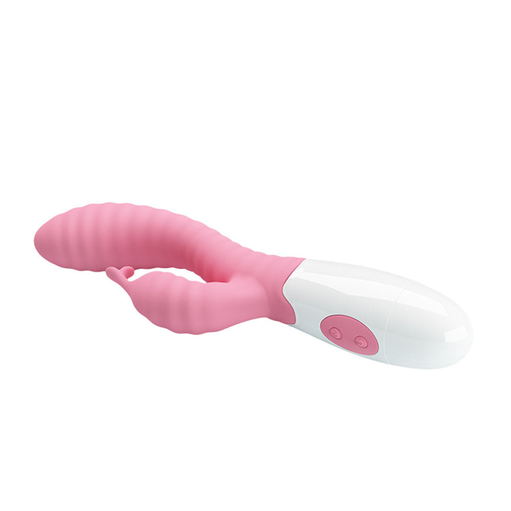Pretty Love Hyman G-Spot Vibrator Pink, curved design with 30 functions for internal stimulation.