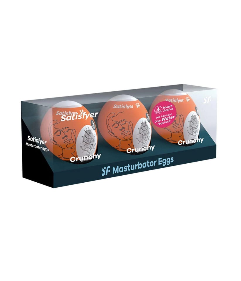 Satisfyer Crunchy Masturbator Egg 3 Pack Orange - Image 2
