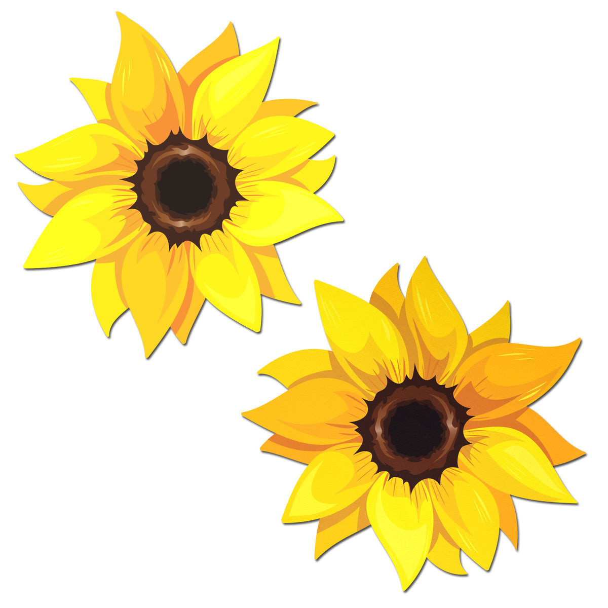 Pastease Gold Sunflower Pasties Nipple Covers featuring bright, decorative sunflower shapes in a soft matte finish.