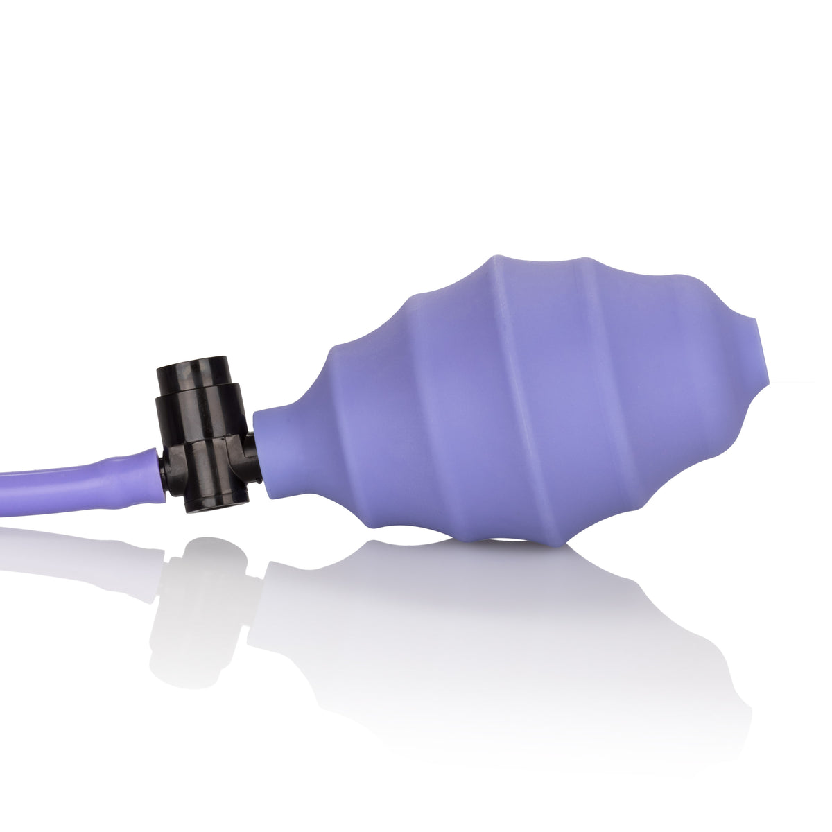 CalExotics Silicone Pro Intimate Clitoral Pump Purple close-up of its soft silicone design with a black connector.