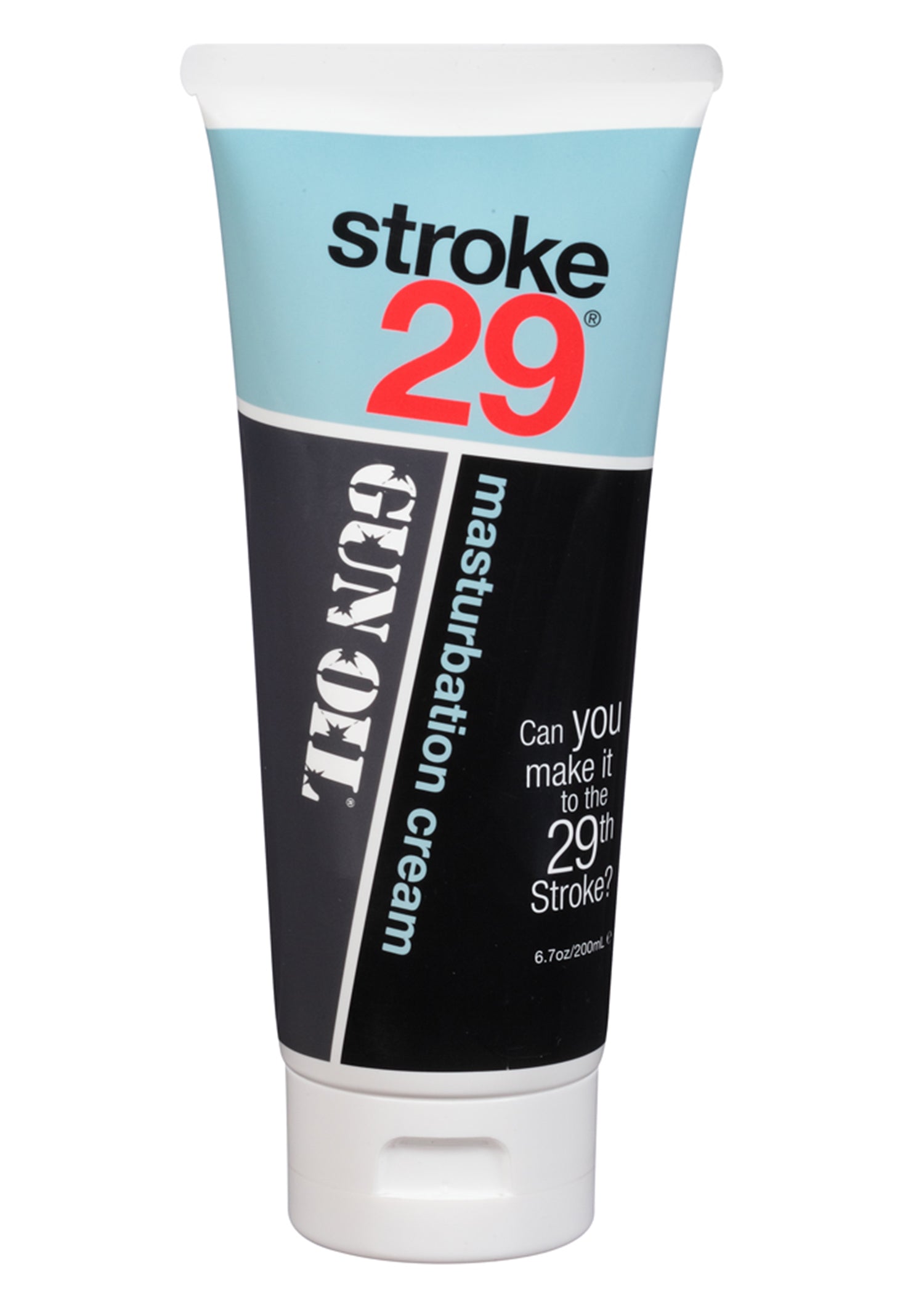 Stroke 29 Masturbation Cream 6.7 Oz tube showcasing its unique design and branding.