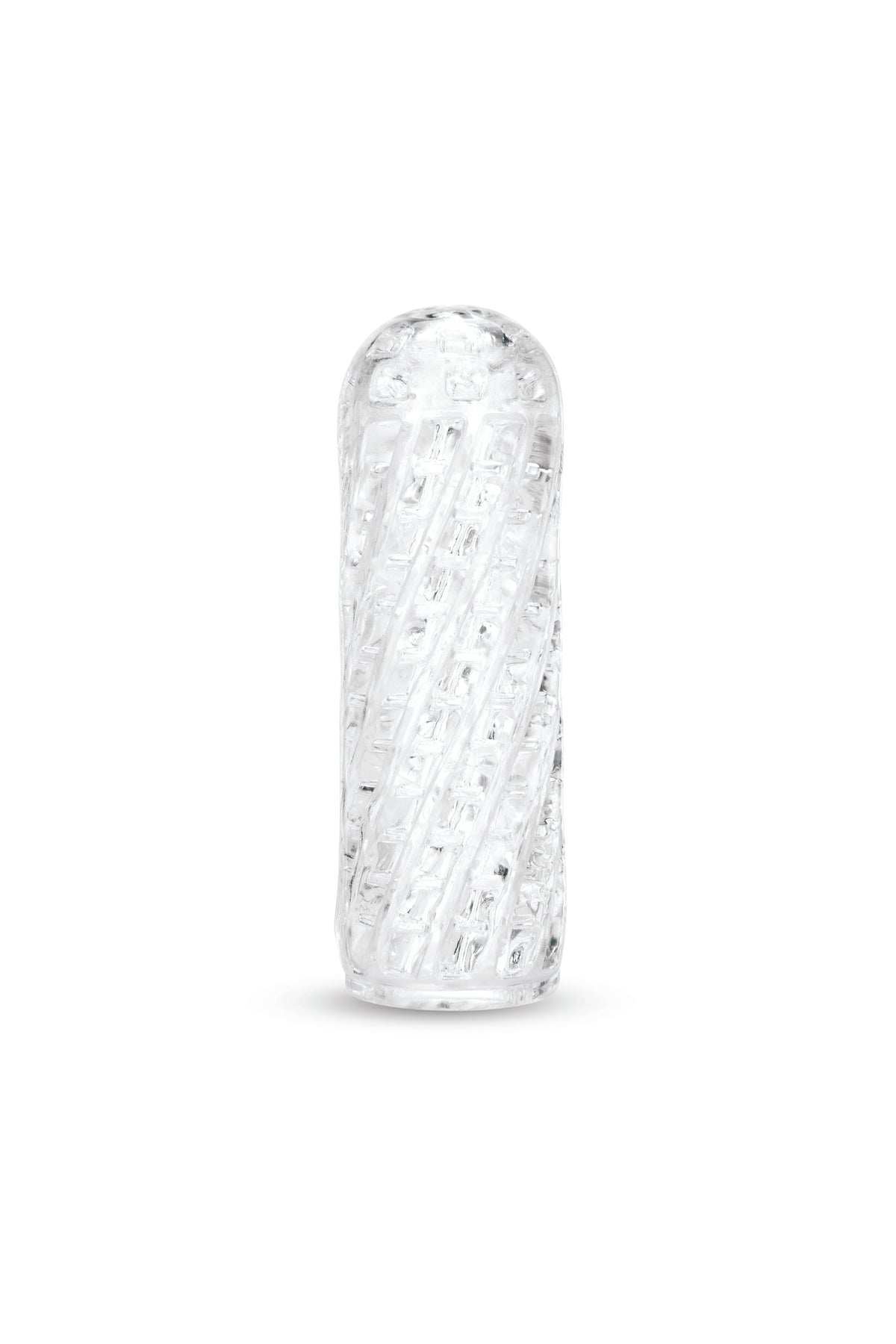 Zolo Clear Shot Textured Hand Stroker Clear with transparent design and textured interior for enhanced stimulation.