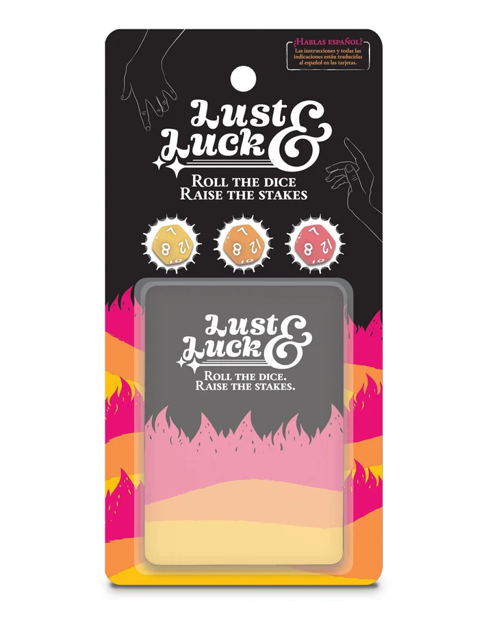 Little Genie Lust & Luck Couples Dice Game packaging featuring dice and instructions for a playful evening.