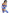 Savage Lingerie 4 Piece Lingerie Set showcasing a model wearing a blue fishnet design from the back.