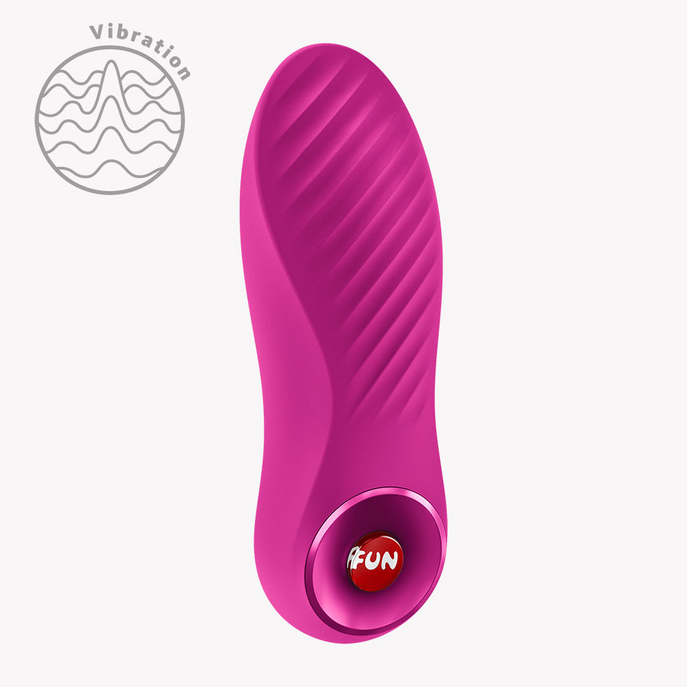 Fun Factory Bijou Bullet Vibrator Magenta, compact design with wavy surface texture for enhanced pleasure.